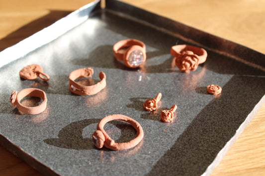 Art Clay Silver Rings Self made!